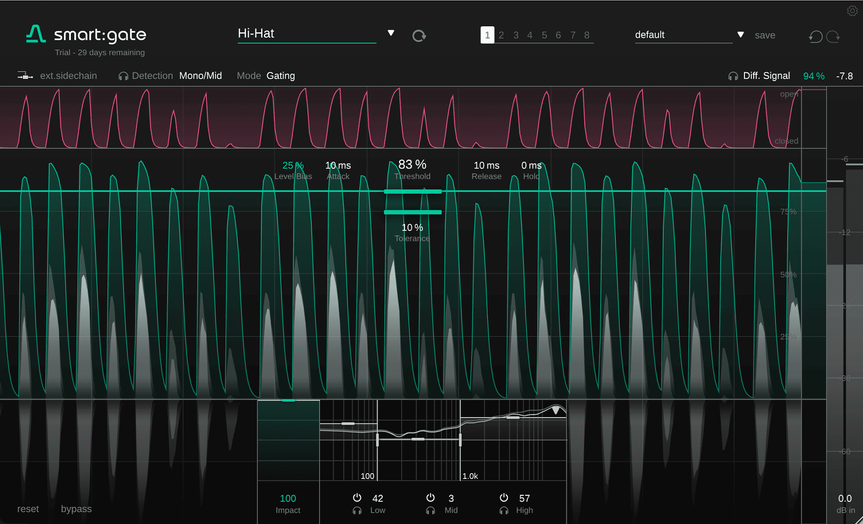 band suppression in smart:gate by sonible